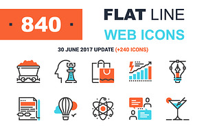 Flat Line Web Icons