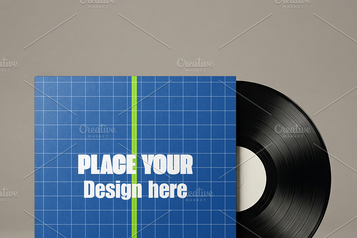 Vinyl Record and Album Sleeve Mockup, a Packaging Mockup by Pixel Foundry (Photo 4 of 6)