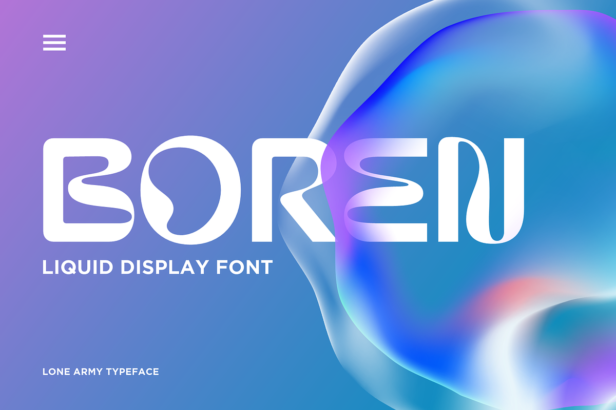 BOREN - LIQUID FONT, a Sans Serif Font by LoneArmy (Photo 1 of 8)