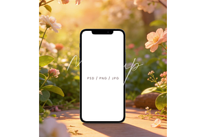Spring Garden Aesthetic Phone Mockup, a Product Mockup by TatiMockup
