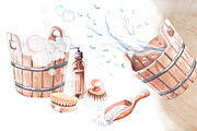 Bath and sauna accessories, a Decorative Illustration by SvetLana (Thumbnail 5 of 15)