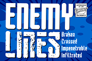 Enemy Lines - grungy sci-fi font, a Sans Serif Font by Comicraft Fonts (Thumbnail 1 of 3)