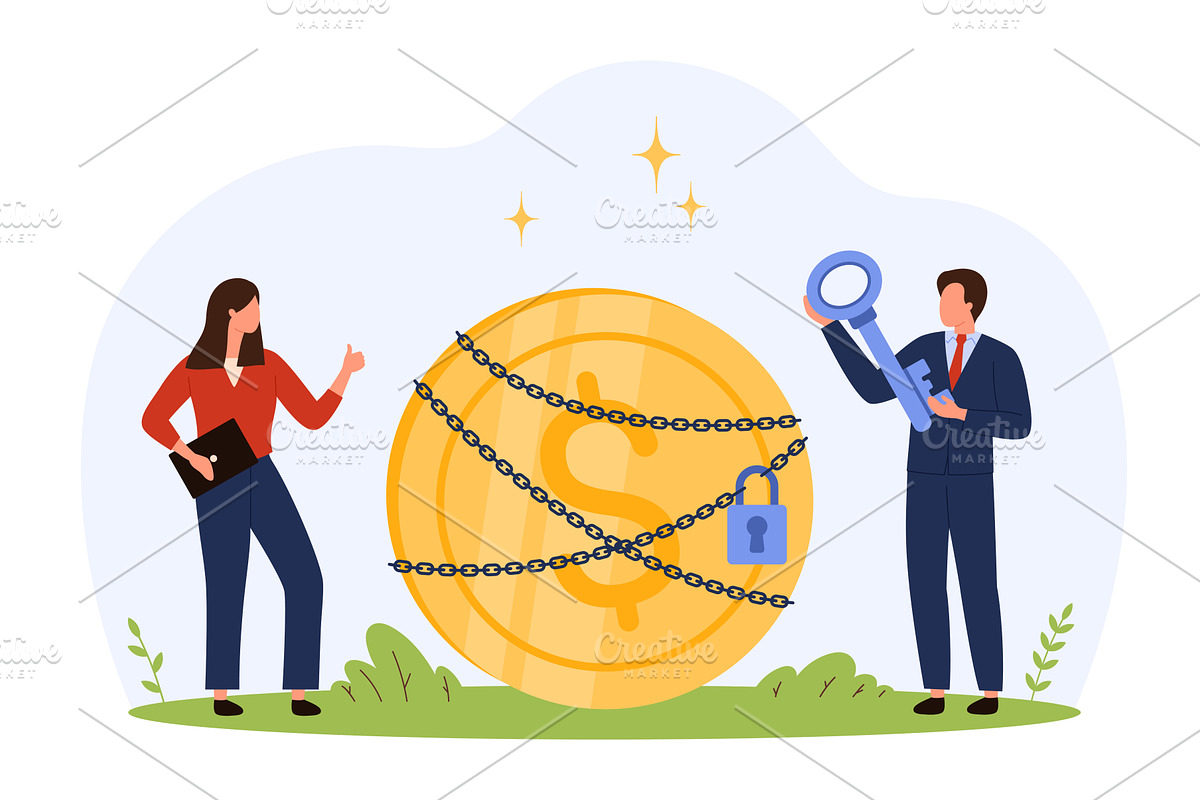 Business Protecting Money Security, a Finance Illustration by Flashvector