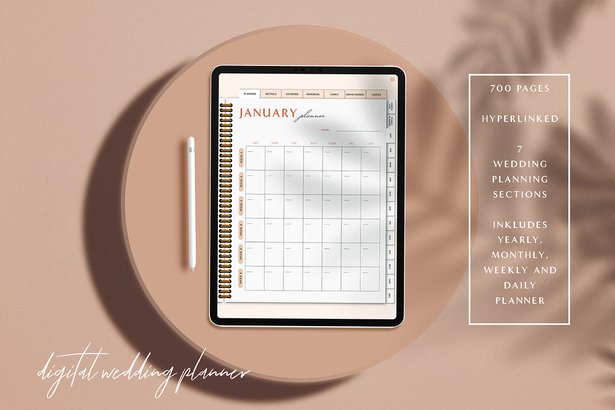 Digital Wedding Planner GoodNotes, a Brochure Template by StudioVonBraitenberg (Photo 4 of 9)