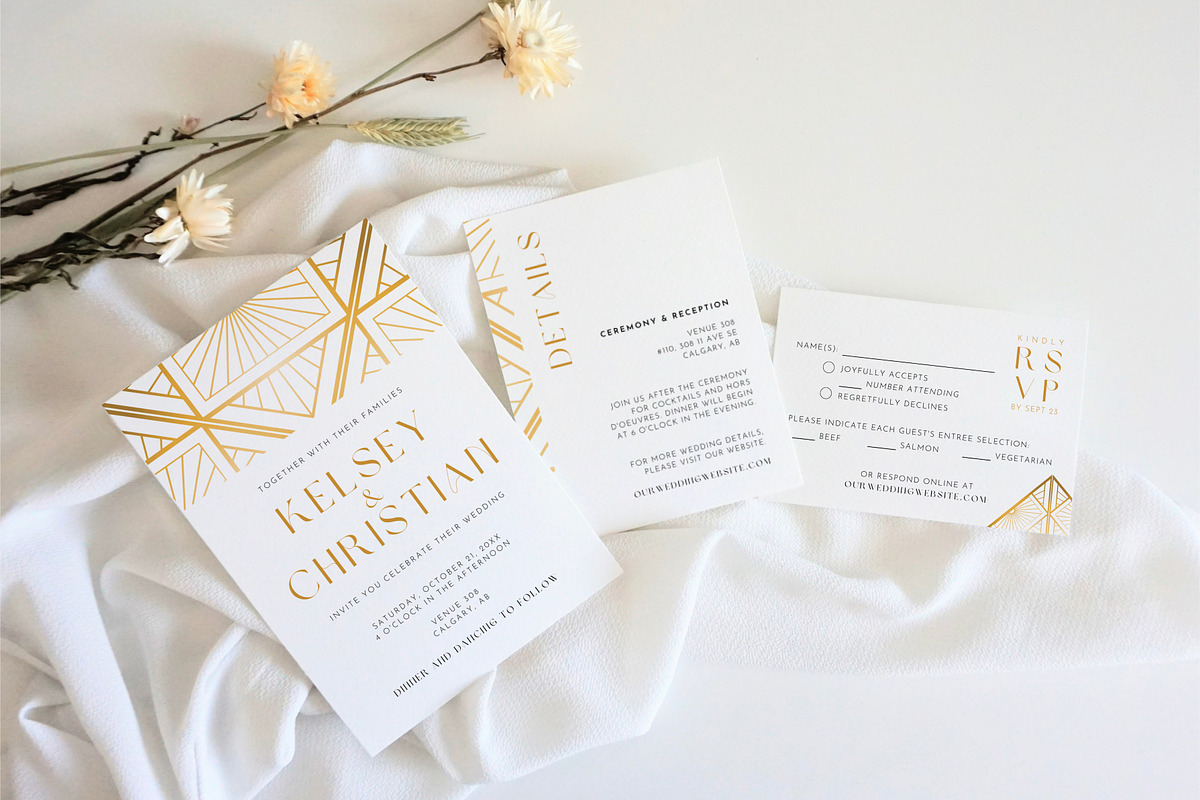 Art Deco Wedding Invitation Template, an Invitation Template by Cottontail Paper Shop (Photo 2 of 7)