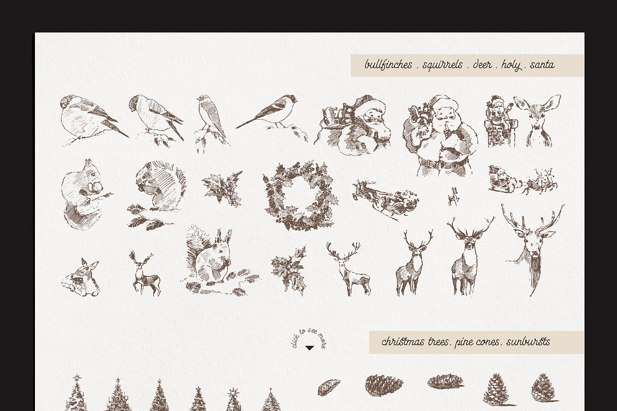 Vintage Christmas Bundle, an Animal Illustration by TheMountBirdStudio (Photo 2 of 23)