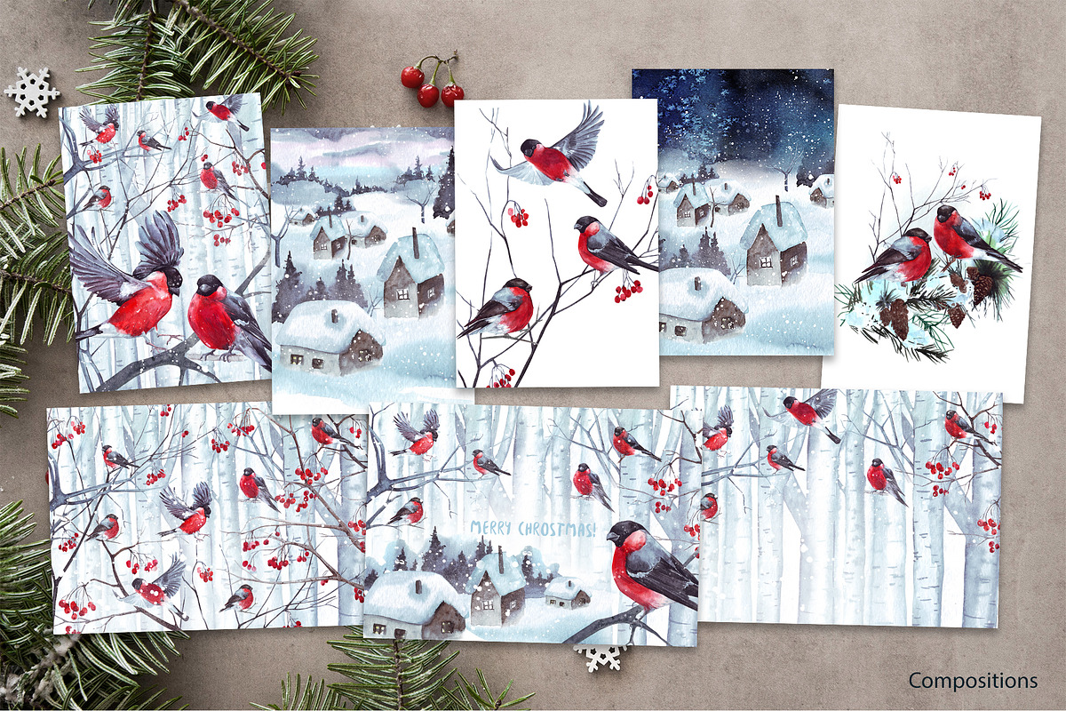 Watercolor winter story, an Illustration by YuliaBiser (Photo 10 of 11)