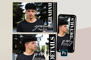 Senior Boy Grad Card Template