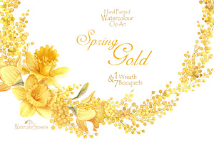 Spring Yellow Bouquets Clipart