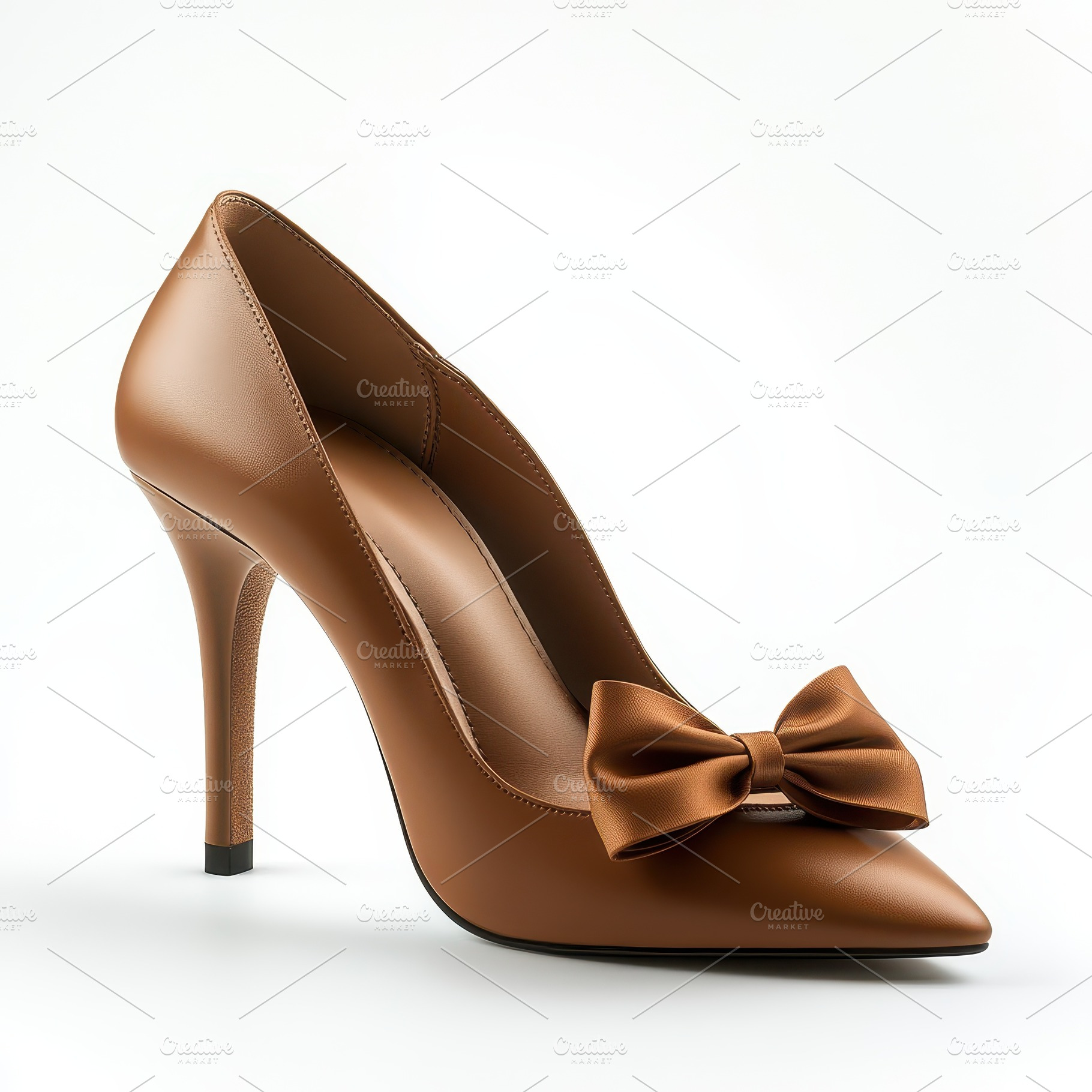 Brown Leather High Heel Shoe with Bo, a Beauty & Fashion Photo by Pixeness Studio