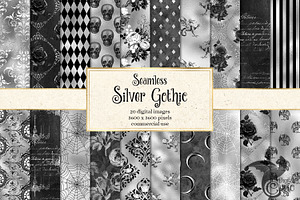 Silver Gothic Digital Paper