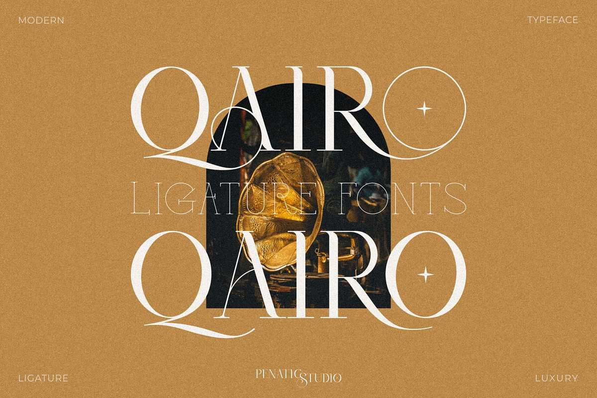 QAIRO _ Ligature fonts, a Serif Font by Penatic Studio (Photo 1 of 10)