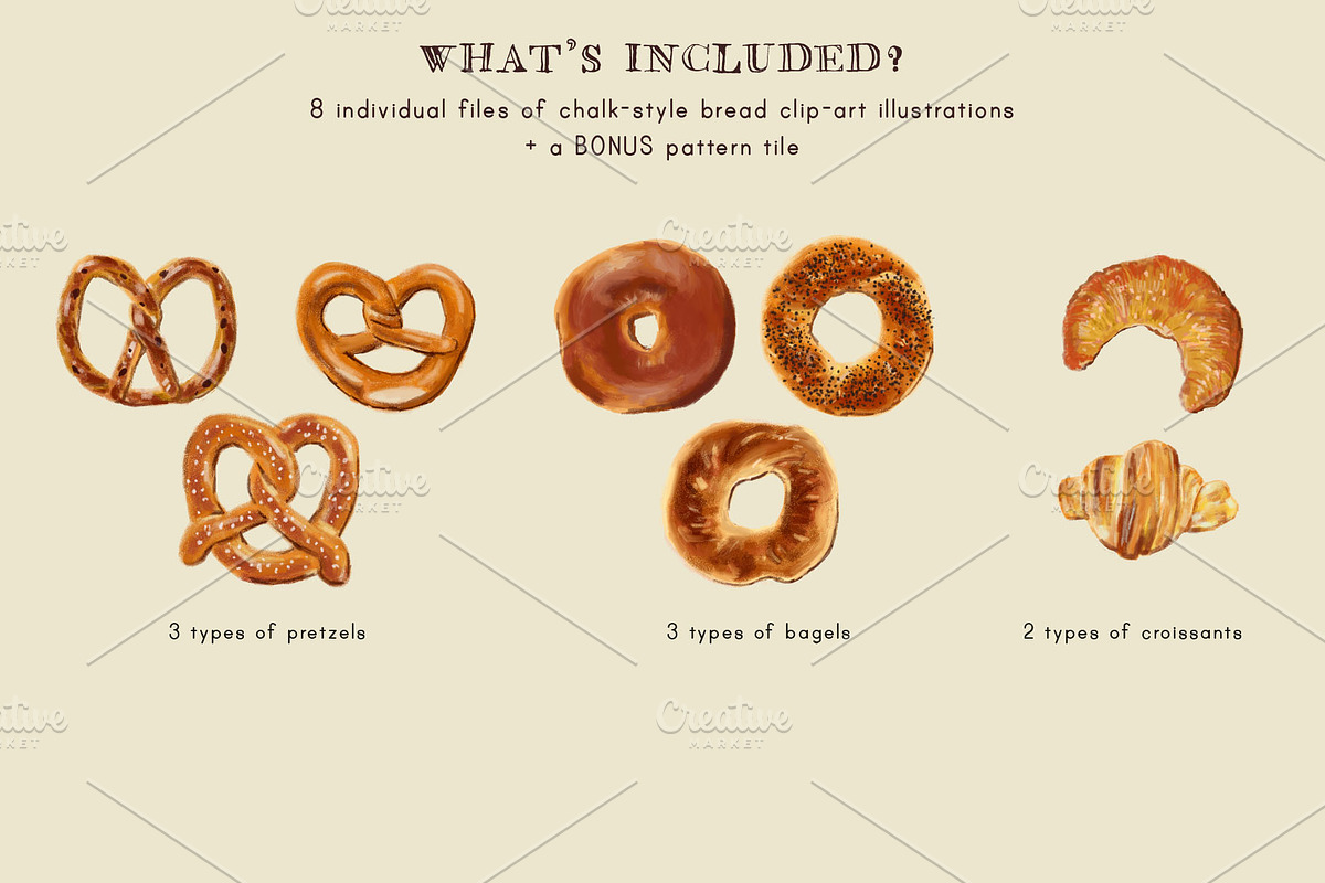 Bread & Bakery Goodies Clip Art, a Food Illustration by Cynthia Arre (Photo 4 of 5)