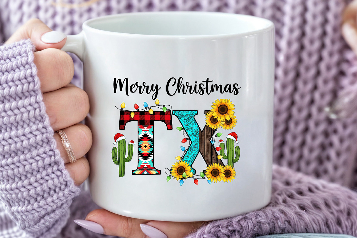 Merry Christmas Texas TX Sublimation, an Illustration by Black Bird Studio (Photo 3 of 4)