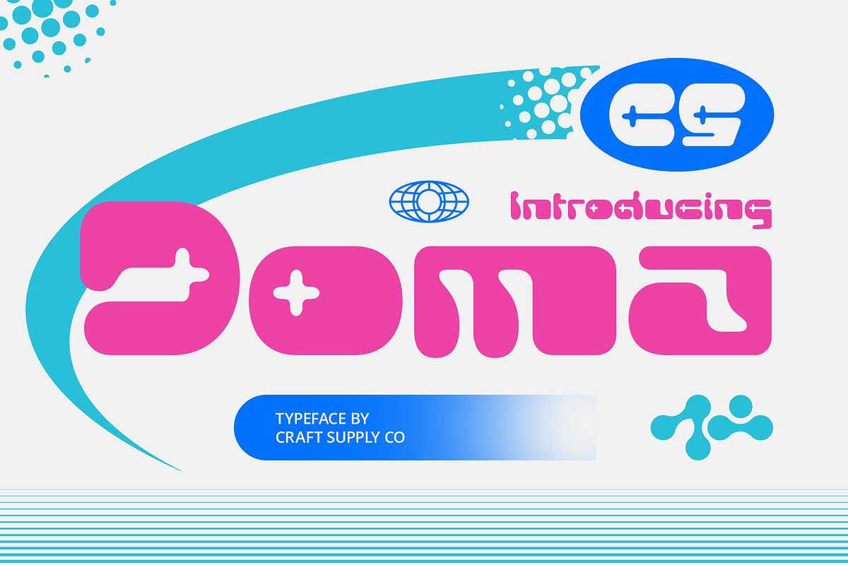 CS Doma – Y2K Font, a Sans Serif Font by Craft Supply Co. (Photo 1 of 8)
