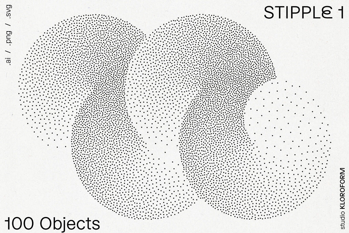 Stipple 1 - 100 dotted objects, an Object Graphic by kloroform (Photo 1 of 20)