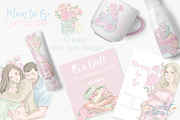 Mother to be PNG Clip Art. Pregnancy, a Decorative Illustration by RivusArt (Thumbnail 2 of 9)
