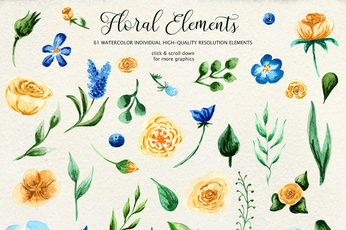 Birth of Watercolor Flower Set, a Decorative Illustration by Astarte_design (Photo 2 of 9)