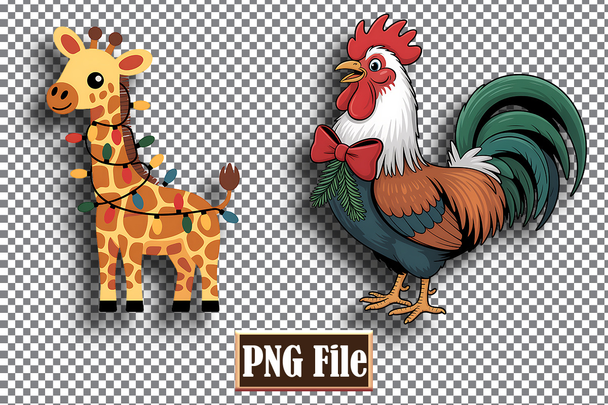 Christmas Animal Sublomation Bundle, an Animal Illustration by protabsorkar11 (Photo 4 of 9)