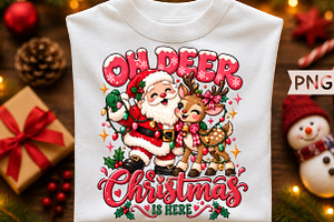 Oh Deer Christmas Is Here PNG
