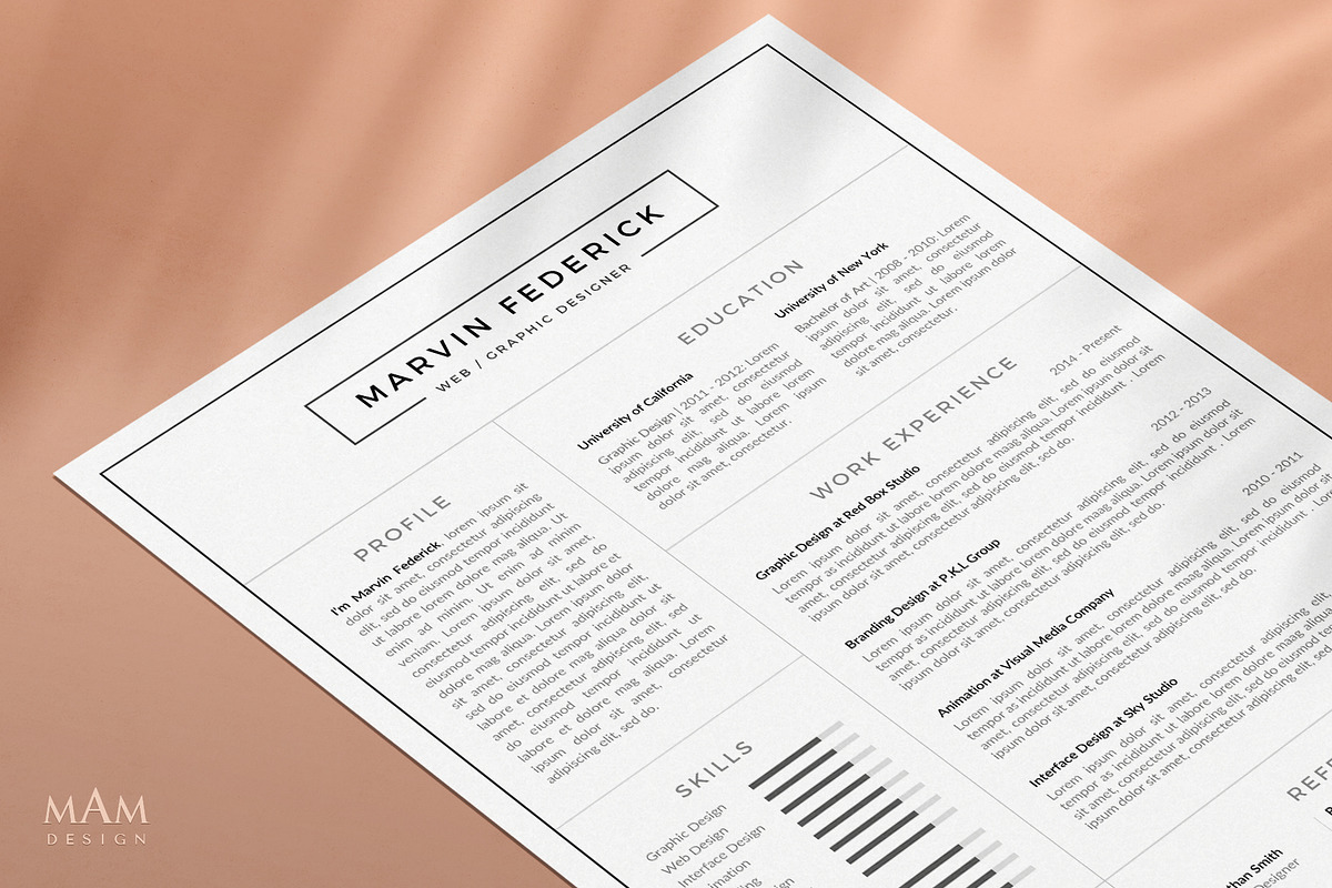 Professional Resume CV Template, a Resume Template by MAM Design (Photo 4 of 10)