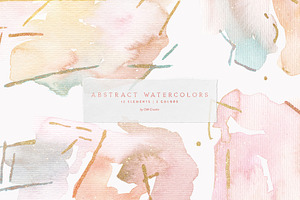 Abstract Watercolor Gold Shapes