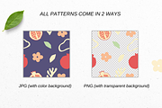 Fruits and Flowers Seamless Patterns, a Pattern Graphic by Ollyta May (Thumbnail 2 of 9)