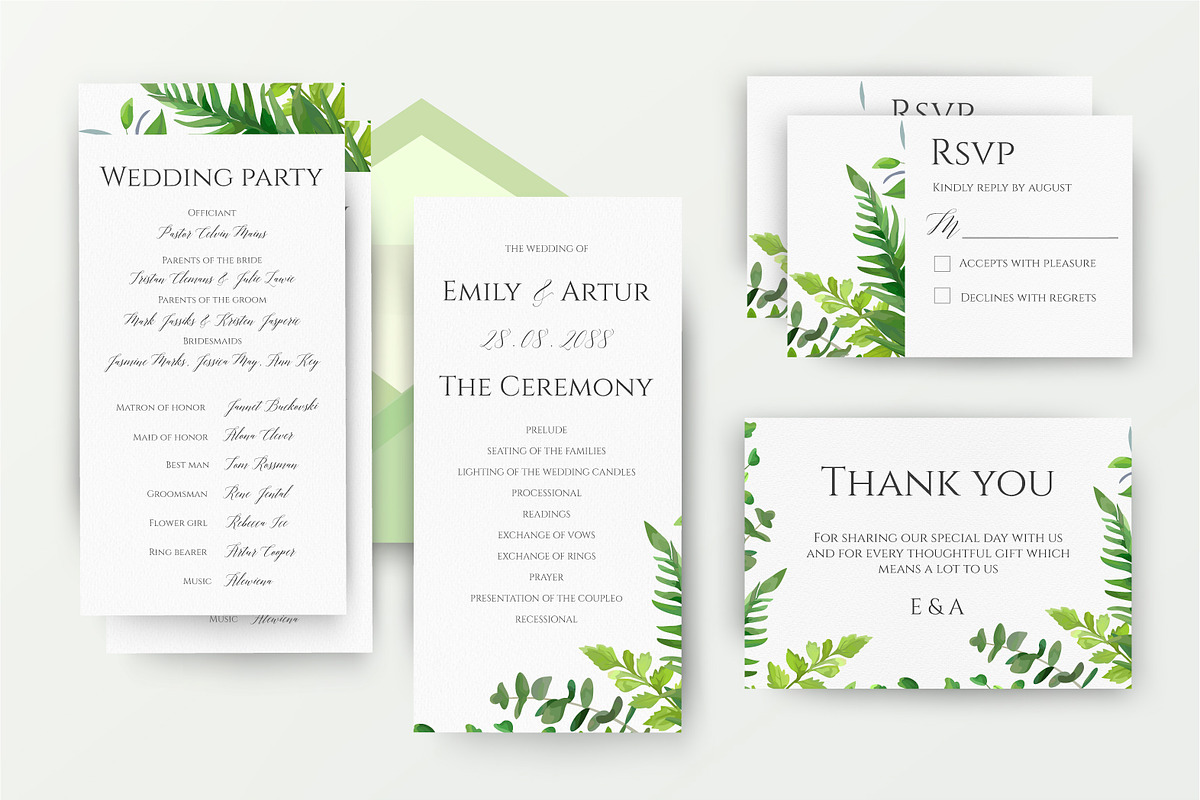 Wedding suite - Forest freshness, an Invitation Template by Alewiena (Photo 8 of 8)