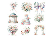 Watercolor Wedding Clipart, an Illustration by Designworld (Thumbnail 4 of 5)