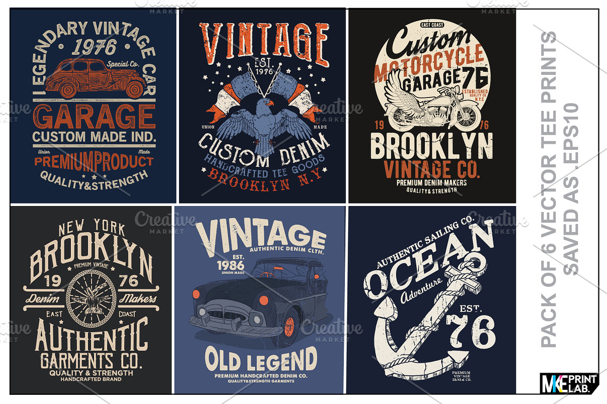 TEE PRINT VECTOR DESIGNS X6, a Texture Illustration by MKE Print Lab. (Photo 1 of 2)