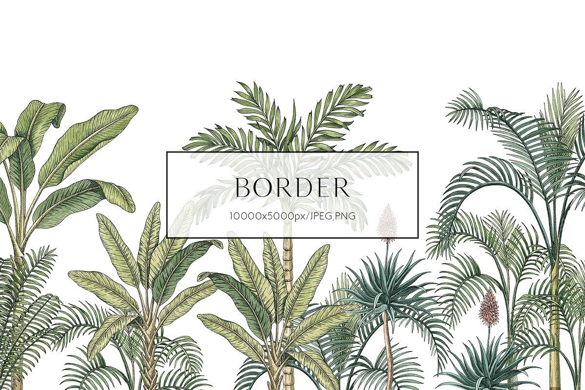 Monkeys and palms, a Pattern Graphic by Anyuka (Photo 9 of 12)