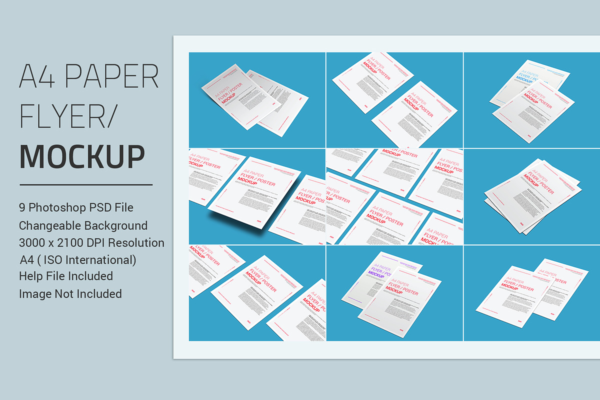 A4 Paper Flyer Mockup, a Product Mockup by alimran24 (Photo 1 of 12)