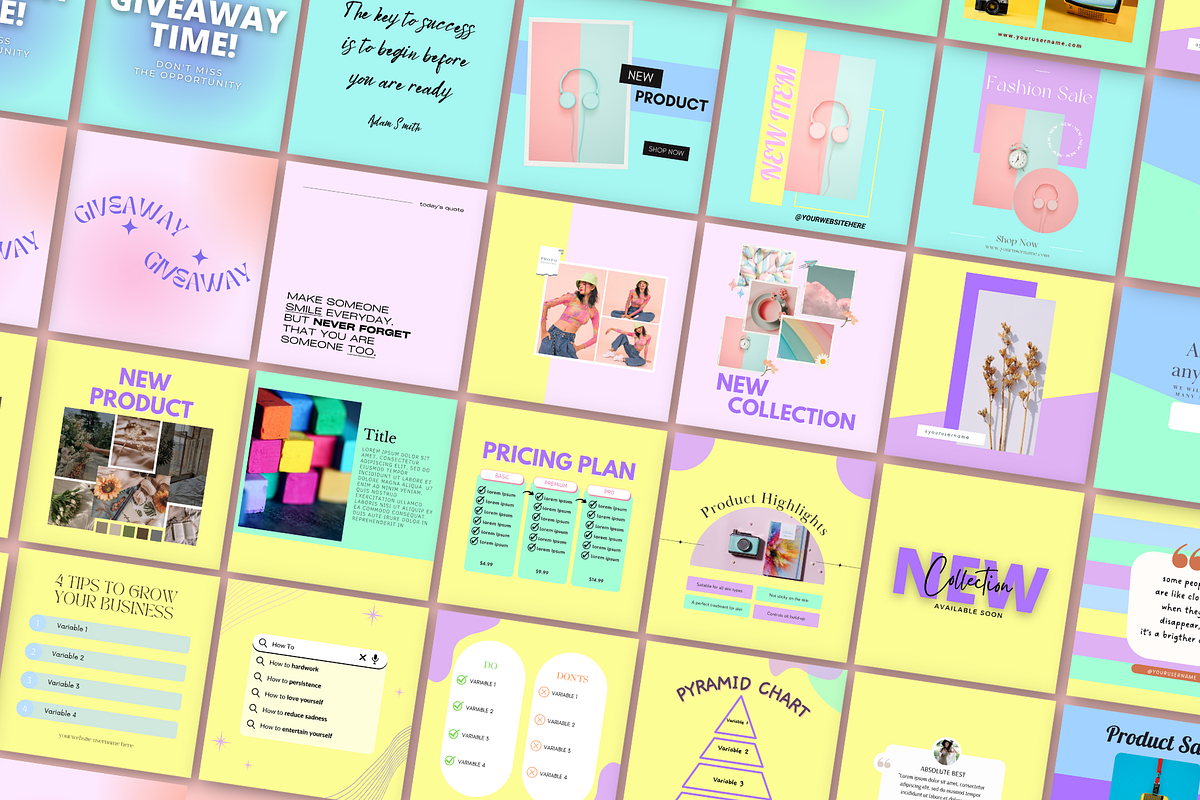 Instagram Template Pastel Theme, a Social Media Template by Daily Creative (Photo 4 of 7)
