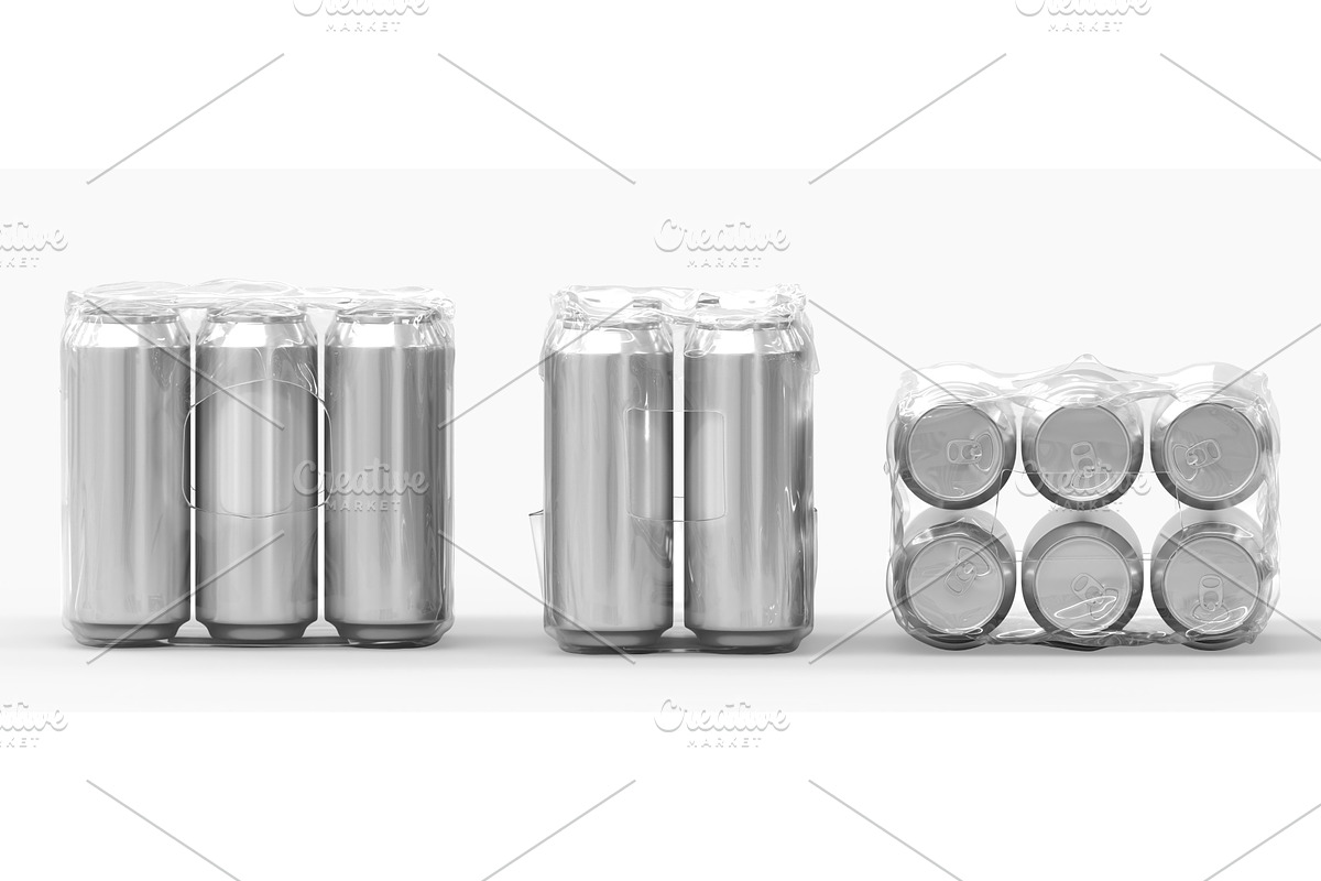 3D Tin cans soda or beer in shrink, a Food & Drink 3D Model by Marozhkastudio