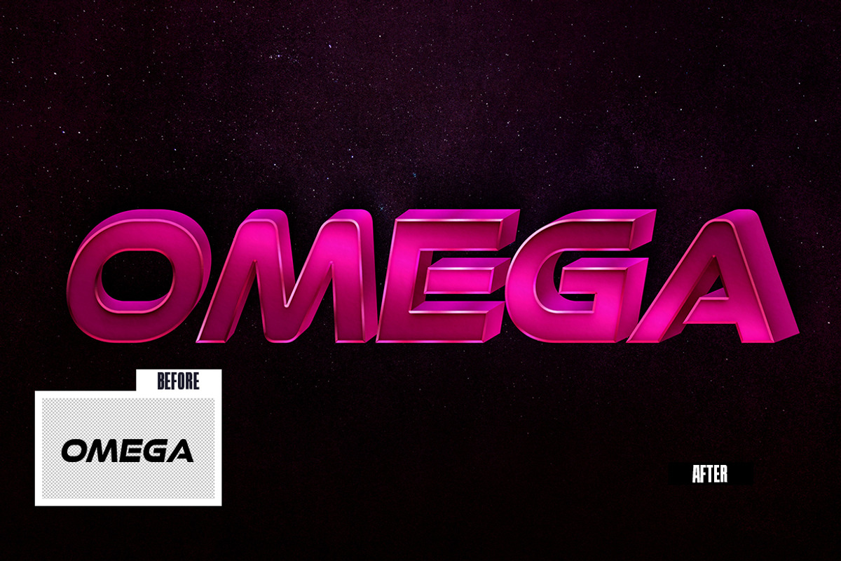 Omega 3D Text Effect, a Layer Style Add-On by iDoodle Studio (Photo 4 of 5)