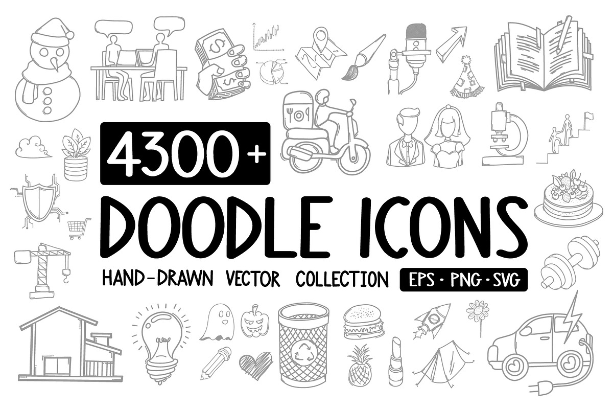 4300+ Hand-Drawn Doodle Icons Bundle, an Outline Icon by TKDoodle (Photo 1 of 36)