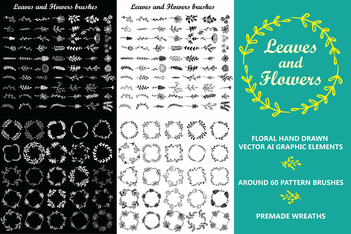Hand drawn floral vector elements, an Object Graphic by bigmomentsdesign (Photo 1 of 10)
