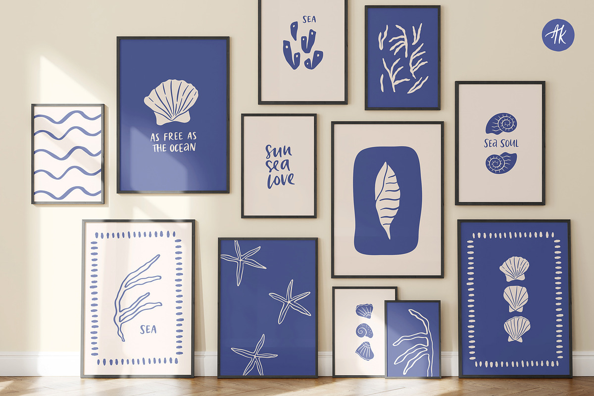 Sea Lover Hand Drawn Wall Art Set, a Graphic by Alena Koval (Photo 5 of 23)