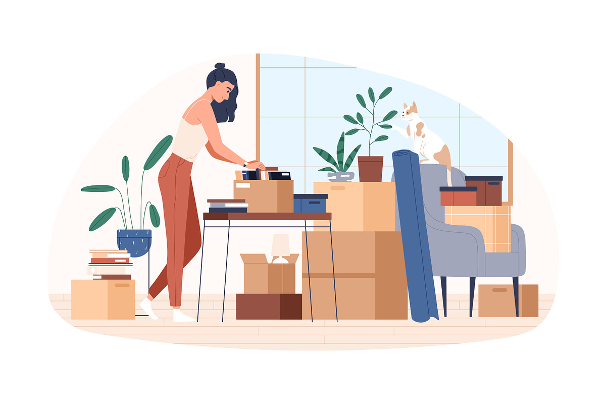 People moving to new home or office, a Person Illustration by Good Studio (Photo 5 of 8)