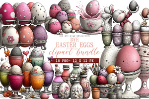 DYE EASTER EGGS Clipart, an Illustration by DreamArtGraphic