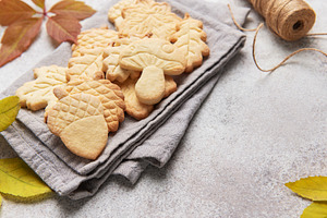 Autumn cookies shaped as natural fall elements, a Food & Drink Photo by Olena Rudo
