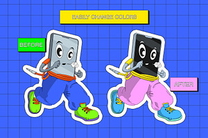 Phone Cartoon Characters 7 Mascots