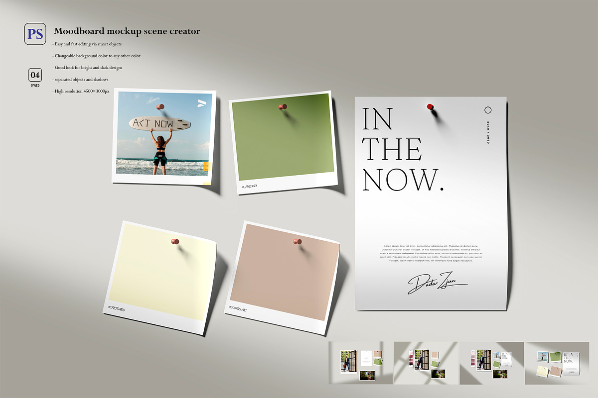 Moodboard mockup scene creator, a Product Mockup by Akaimockup (Photo 1 of 6)