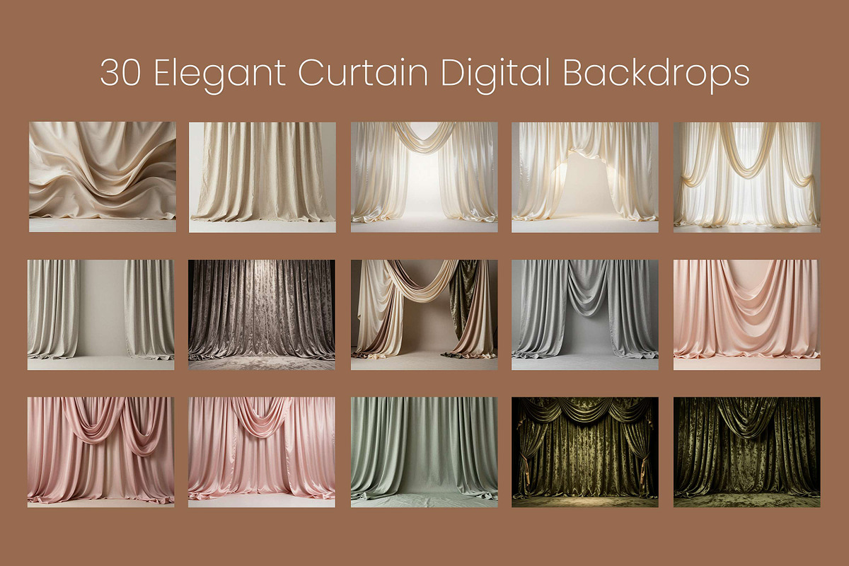 Elegant Curtain Digital Backdrop, a Background Graphic by 3Motional (Photo 9 of 19)