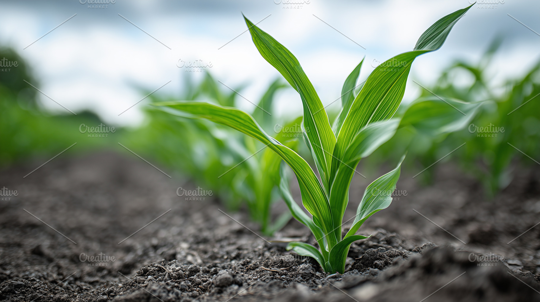 Young green corn plant growing, a Nature Photo by MistyDay