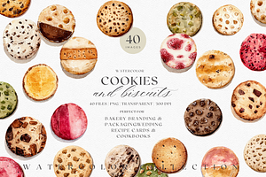 Watercolor Cookies & Biscuits, a Decorative Illustration by ThaismotaCreativeCo