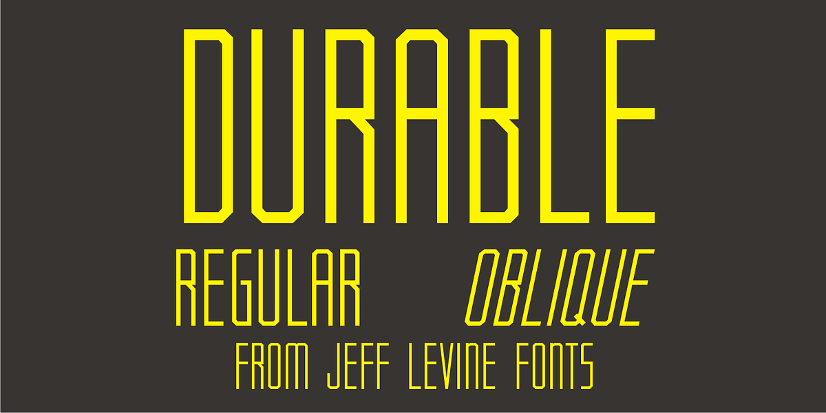 Durable JNL, a Sans Serif Font by Jeff Levine Fonts