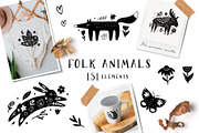 Folk Animal Illustrations, a Graphic by danceyourlife (Thumbnail 1 of 12)