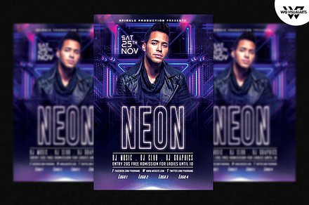 NEON ELECTRO Flyer Template