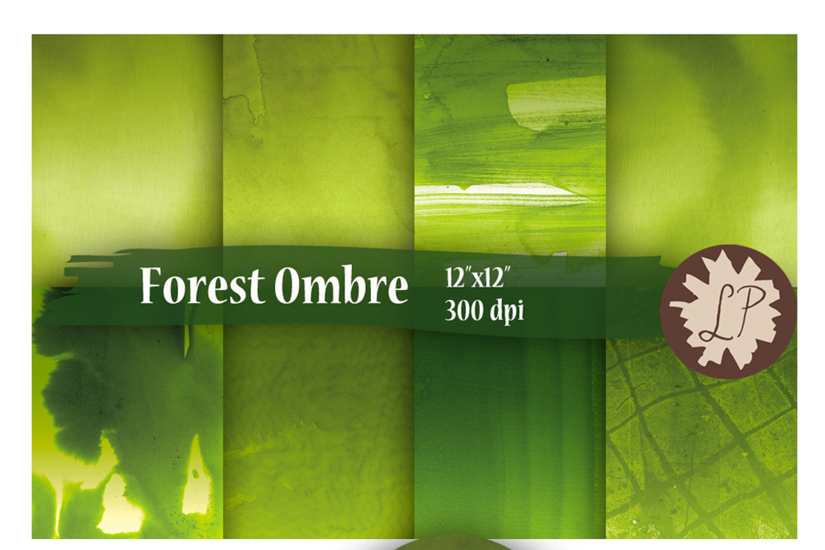 Green Ombre Watercolor, a Pattern Graphic by Liz Plummer (Photo 3 of 5)